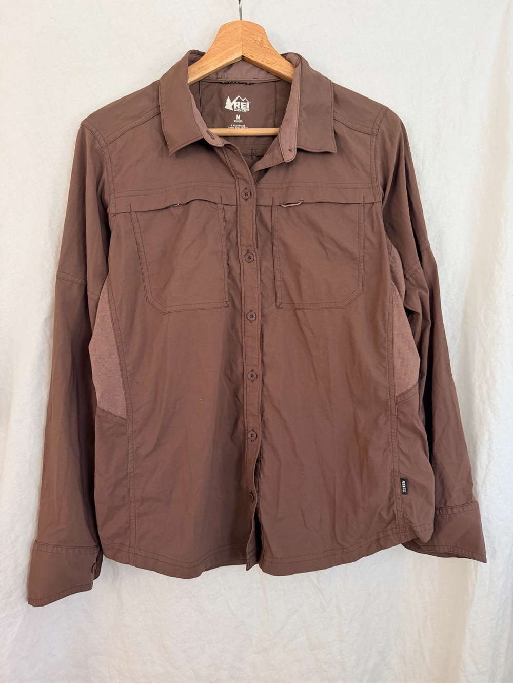REI Co-Op Sahara Womens Maeve Button-Up Outdoor Shirt Nylon Blend Medium